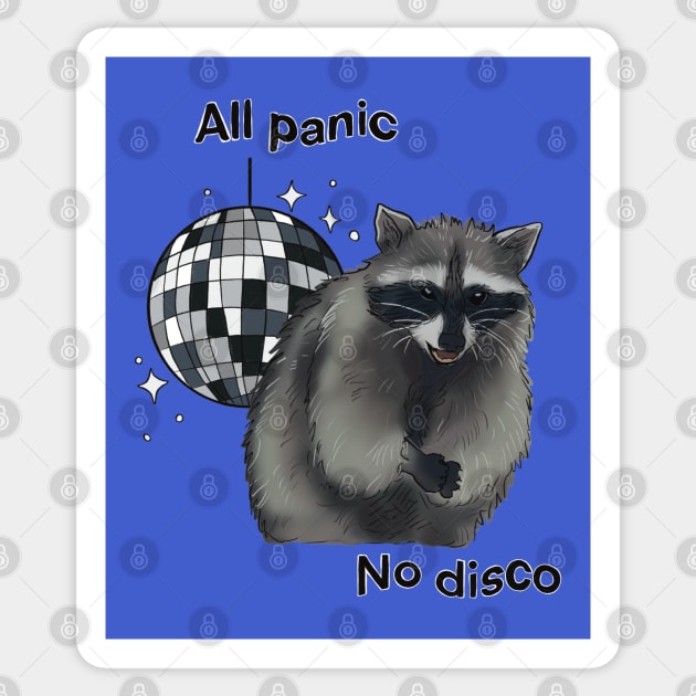 All Panic No Disco Raccoon Sticker by PepperLime